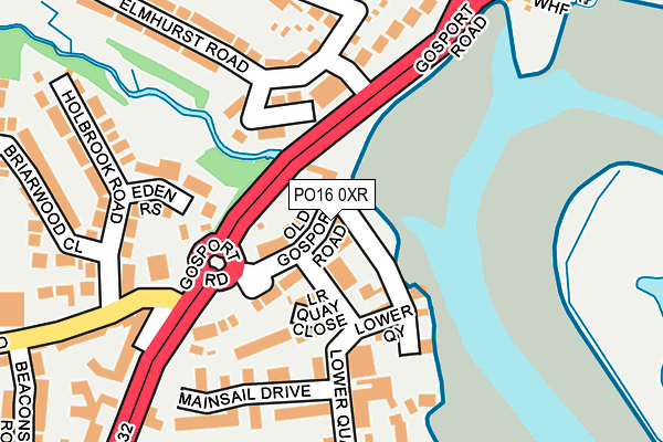 PO16 0XR map - OS OpenMap – Local (Ordnance Survey)