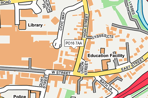 PO16 7AA map - OS OpenMap – Local (Ordnance Survey)