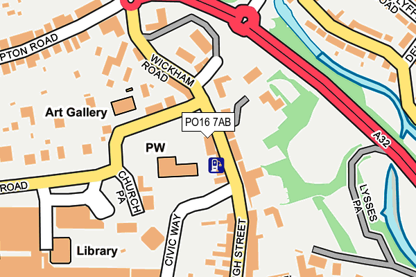 PO16 7AB map - OS OpenMap – Local (Ordnance Survey)