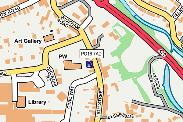 PO16 7AD map - OS OpenMap – Local (Ordnance Survey)