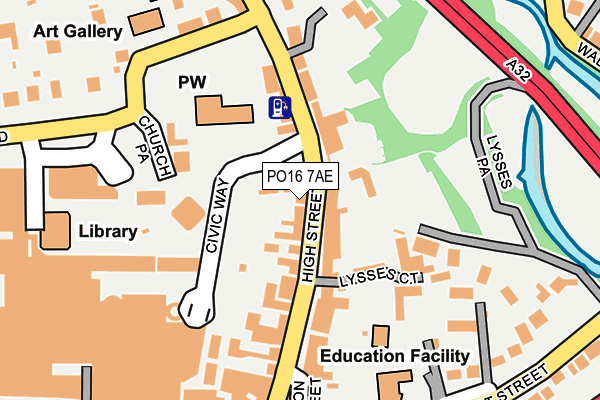 PO16 7AE map - OS OpenMap – Local (Ordnance Survey)