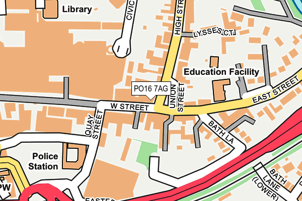 PO16 7AG map - OS OpenMap – Local (Ordnance Survey)