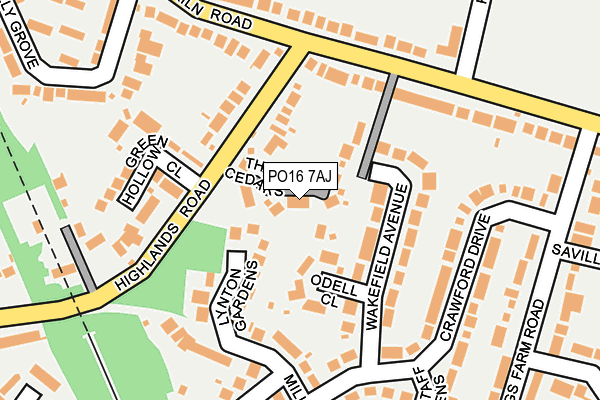 PO16 7AJ map - OS OpenMap – Local (Ordnance Survey)