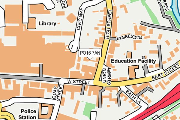 PO16 7AN map - OS OpenMap – Local (Ordnance Survey)