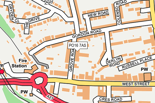 PO16 7AS map - OS OpenMap – Local (Ordnance Survey)