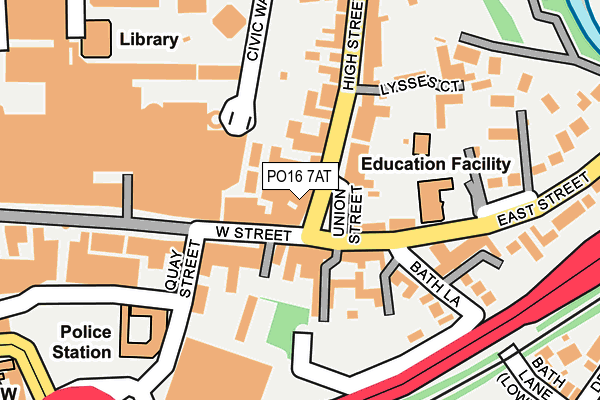 PO16 7AT map - OS OpenMap – Local (Ordnance Survey)