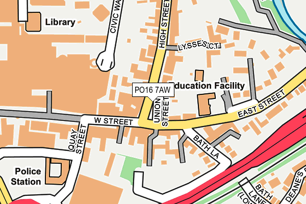 PO16 7AW map - OS OpenMap – Local (Ordnance Survey)