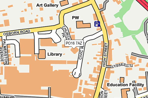 PO16 7AZ map - OS OpenMap – Local (Ordnance Survey)