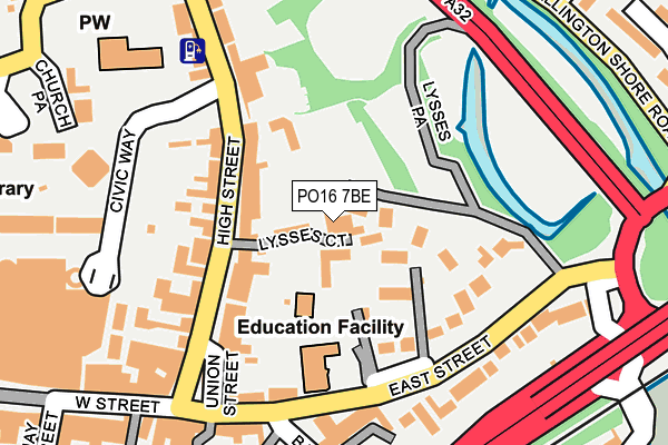 PO16 7BE map - OS OpenMap – Local (Ordnance Survey)