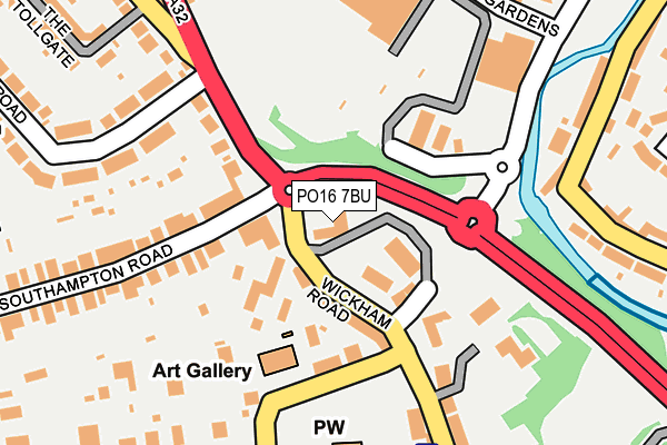 PO16 7BU map - OS OpenMap – Local (Ordnance Survey)