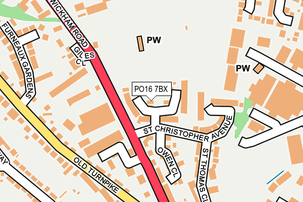 PO16 7BX map - OS OpenMap – Local (Ordnance Survey)