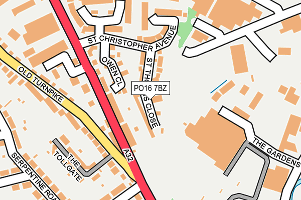 PO16 7BZ map - OS OpenMap – Local (Ordnance Survey)