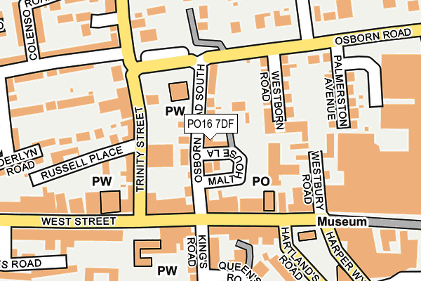 PO16 7DF map - OS OpenMap – Local (Ordnance Survey)