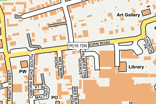 PO16 7DN map - OS OpenMap – Local (Ordnance Survey)