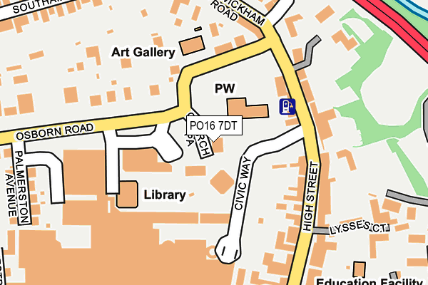 PO16 7DT map - OS OpenMap – Local (Ordnance Survey)