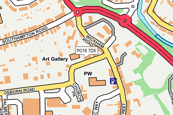 PO16 7DX map - OS OpenMap – Local (Ordnance Survey)