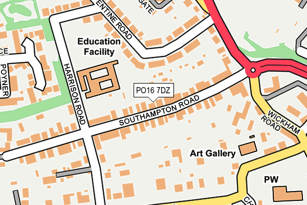 PO16 7DZ map - OS OpenMap – Local (Ordnance Survey)