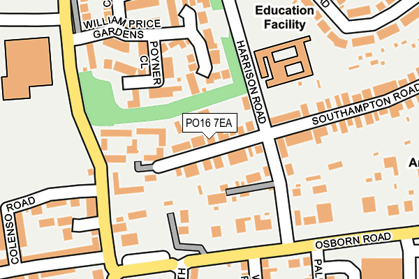 PO16 7EA map - OS OpenMap – Local (Ordnance Survey)