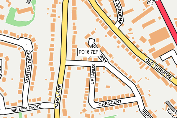 PO16 7EF map - OS OpenMap – Local (Ordnance Survey)