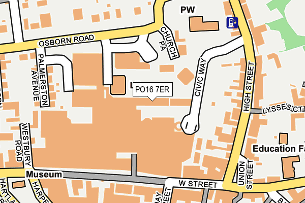 PO16 7ER map - OS OpenMap – Local (Ordnance Survey)