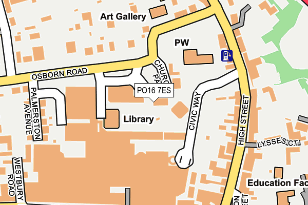 PO16 7ES map - OS OpenMap – Local (Ordnance Survey)