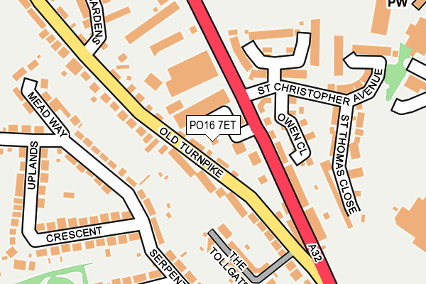 PO16 7ET map - OS OpenMap – Local (Ordnance Survey)