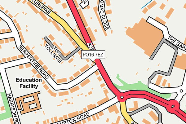 PO16 7EZ map - OS OpenMap – Local (Ordnance Survey)