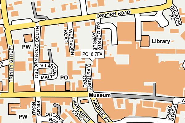 PO16 7FA map - OS OpenMap – Local (Ordnance Survey)