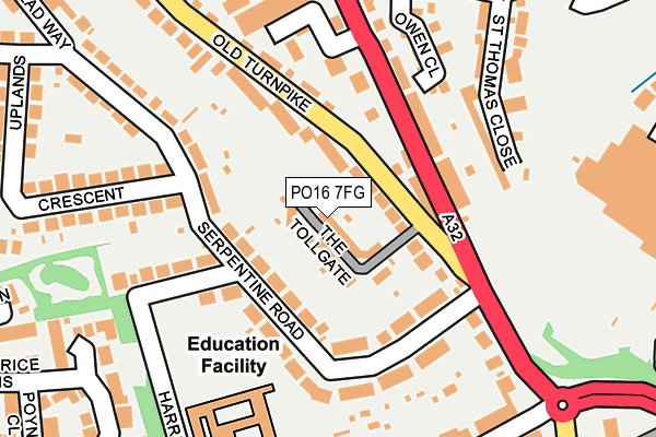 PO16 7FG map - OS OpenMap – Local (Ordnance Survey)