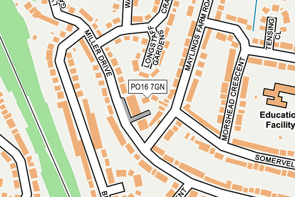 PO16 7GN map - OS OpenMap – Local (Ordnance Survey)