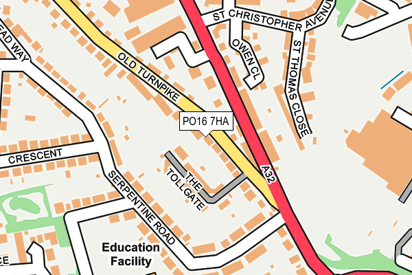 PO16 7HA map - OS OpenMap – Local (Ordnance Survey)