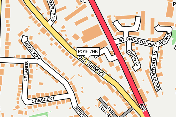 PO16 7HB map - OS OpenMap – Local (Ordnance Survey)