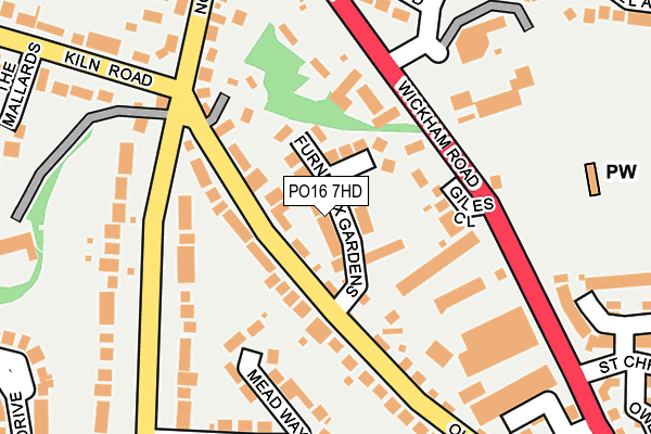 PO16 7HD map - OS OpenMap – Local (Ordnance Survey)