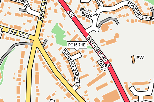 PO16 7HE map - OS OpenMap – Local (Ordnance Survey)
