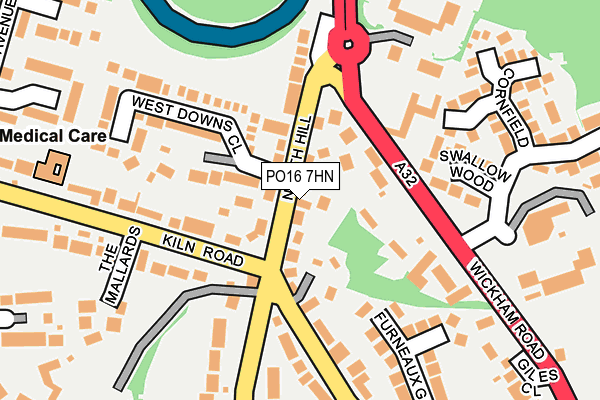 PO16 7HN map - OS OpenMap – Local (Ordnance Survey)