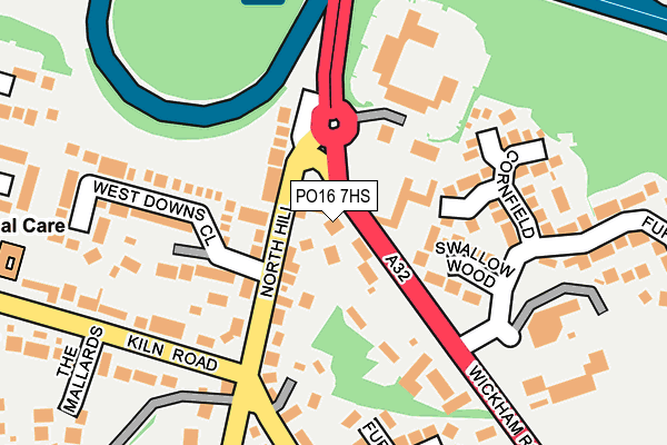 PO16 7HS map - OS OpenMap – Local (Ordnance Survey)
