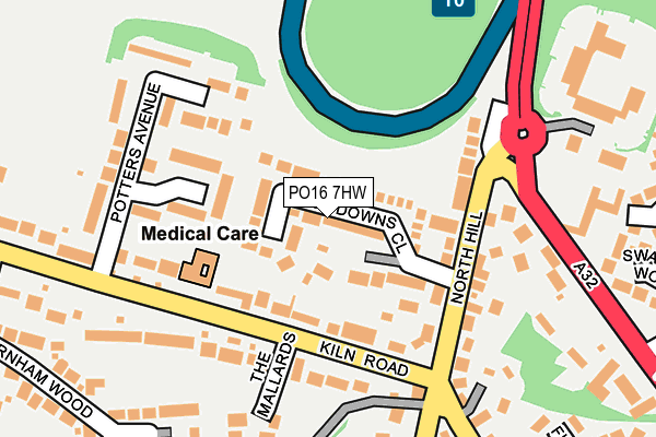 PO16 7HW map - OS OpenMap – Local (Ordnance Survey)