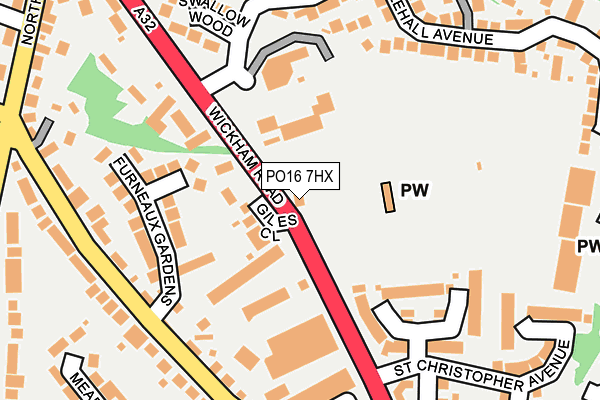 PO16 7HX map - OS OpenMap – Local (Ordnance Survey)