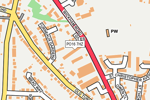 PO16 7HZ map - OS OpenMap – Local (Ordnance Survey)