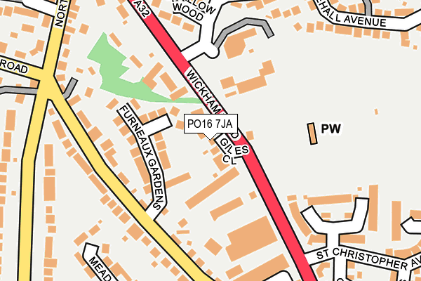PO16 7JA map - OS OpenMap – Local (Ordnance Survey)