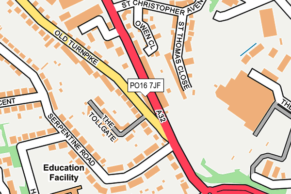 PO16 7JF map - OS OpenMap – Local (Ordnance Survey)