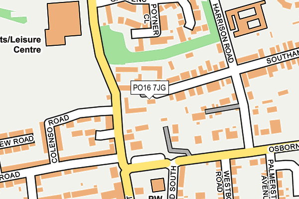 PO16 7JG map - OS OpenMap – Local (Ordnance Survey)