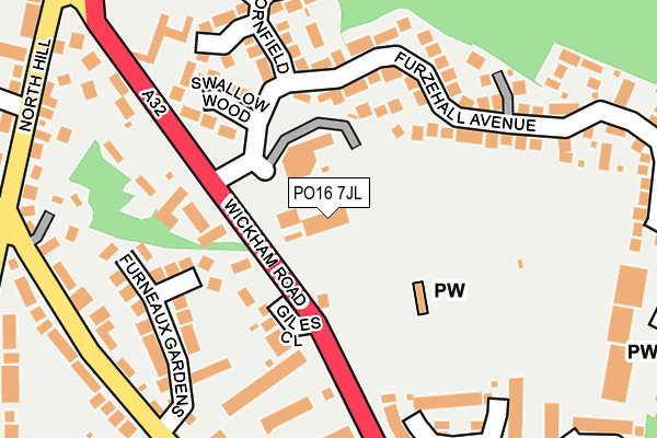 PO16 7JL map - OS OpenMap – Local (Ordnance Survey)