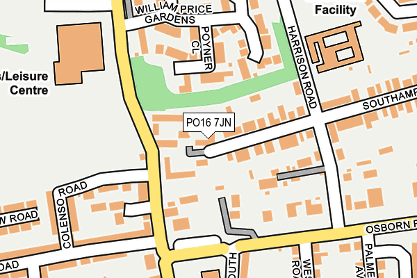 PO16 7JN map - OS OpenMap – Local (Ordnance Survey)