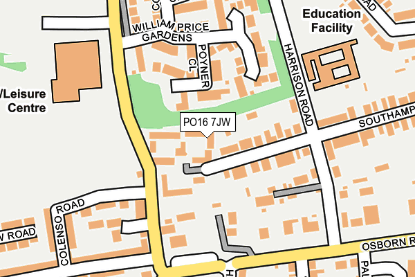 PO16 7JW map - OS OpenMap – Local (Ordnance Survey)