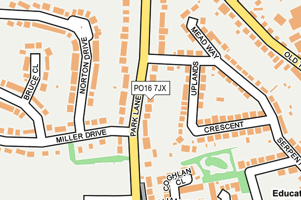 PO16 7JX map - OS OpenMap – Local (Ordnance Survey)