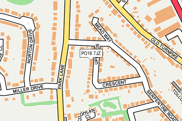 PO16 7JZ map - OS OpenMap – Local (Ordnance Survey)