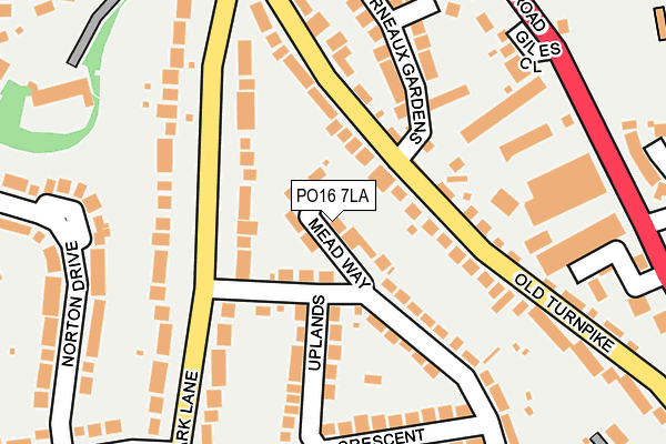 PO16 7LA map - OS OpenMap – Local (Ordnance Survey)