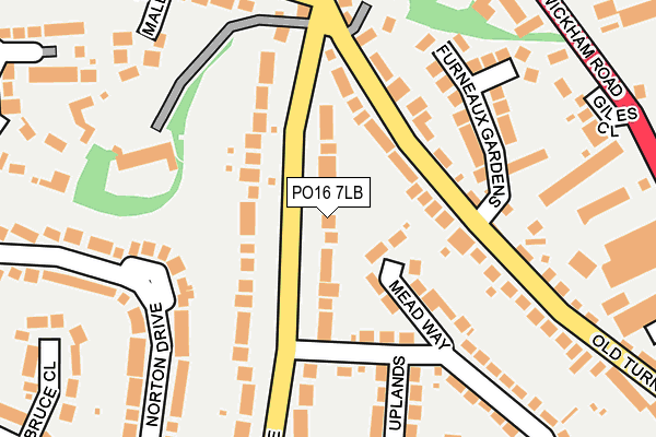 PO16 7LB map - OS OpenMap – Local (Ordnance Survey)