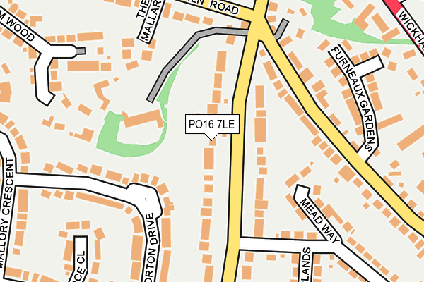 PO16 7LE map - OS OpenMap – Local (Ordnance Survey)